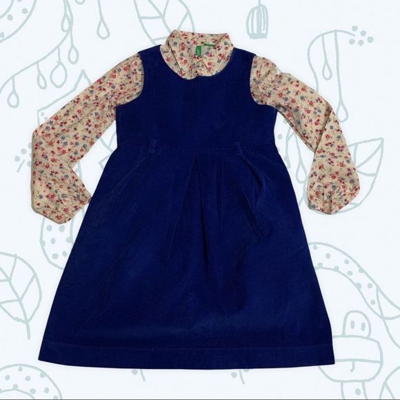 United Colors Of Benetton Other - United Color of Benetton Royal Blue Corduroy Jumper Dress